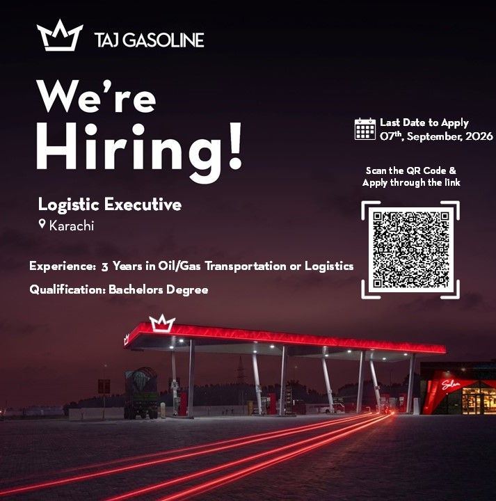 Taj Gasoline Announced Logistic Executive Jobs August 2026 in Karachi